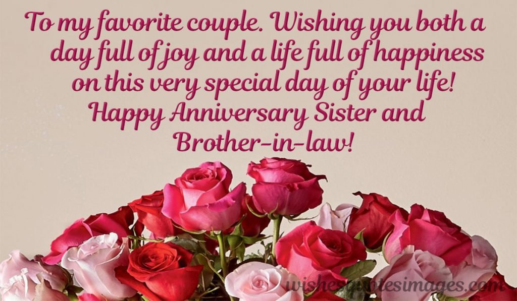 anniversary wishes for sister and brother in law