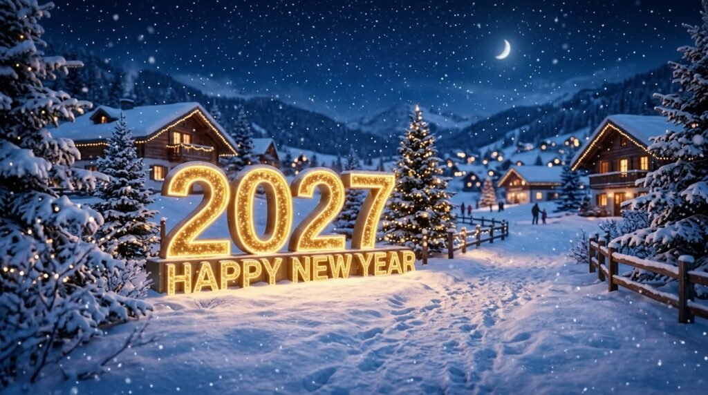 snowfall happy new year image
